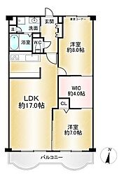 千里ロイヤルマンション 2LDKの間取図画像