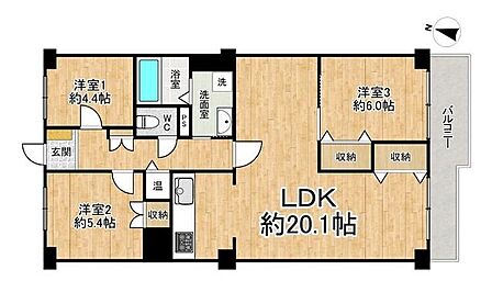 ◆3LDK◆専有面積81.90m2◆バルコニー面積8.82m2