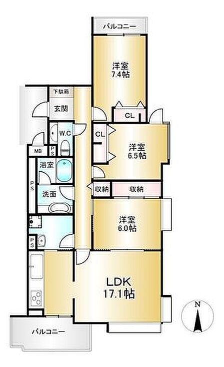 ■3LDK■専有面積94.74m2