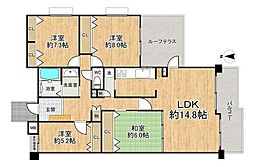 シャルマンコーポ石橋 4LDKの間取図画像