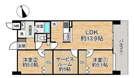 ■2SLDK■線乳面積63.28m2■バルコニー面積9.60m2