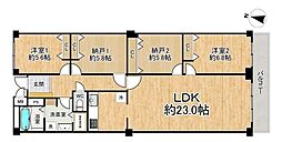 OTCロイヤル千里 2SLDKの間取図画像