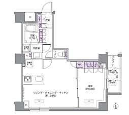 IVYWEST 1LDKの間取図画像