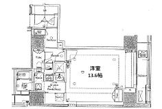 モデルノトッレ松濤 1Kの間取図画像