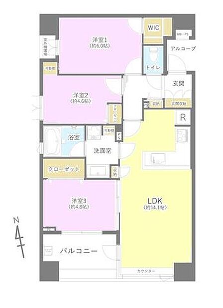 3LDK 間取り