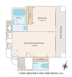 ペガサスマンション石神井公園 1LDKの間取図画像