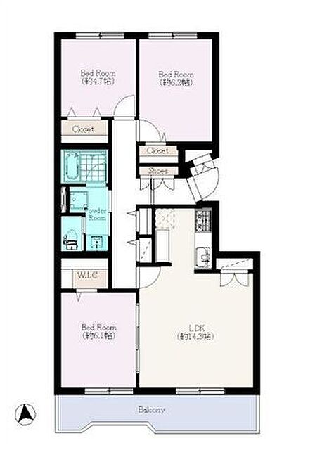 ■14帖超の広々LDK！■ウォークインクローゼットなど収納豊富！■お料理に集中できる壁付けキッチン☆■家事の負担をグッと軽減してくれる充実の設備！■大容量のウォークインクローゼット♪