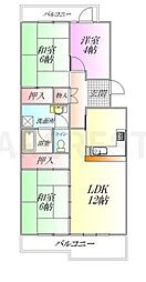 UR都市機構入間駅前プラザ6号棟 3LDKの間取図画像
