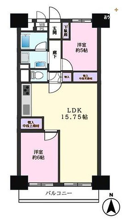 2LDK 間取り