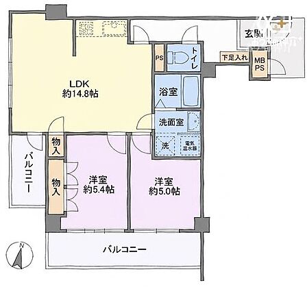 2LDK 間取り