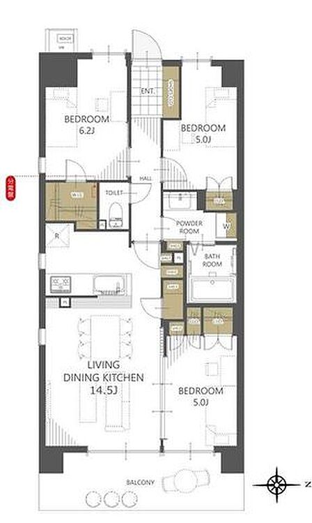 ■3LDK+WIC~各居室に収納あり~収納豊富なお住まい