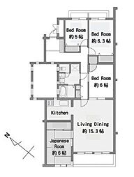 ハイツ大井町A棟 4LDKの間取図画像
