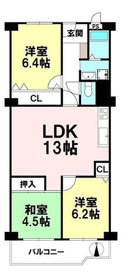 3LDK 間取り