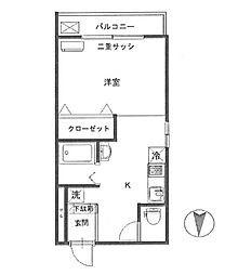 ステラハイム富ヶ谷 1DKの間取図画像