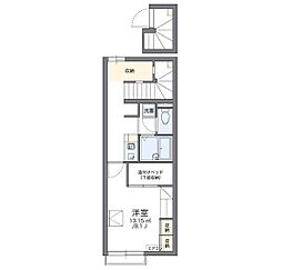 レオパレスシュウ1 1Kの間取図画像
