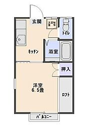 コーポやわらぎ 1Kの間取図画像