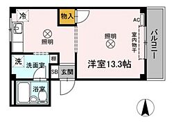 マルベリーハイツ ワンルームの間取図画像