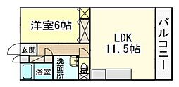 サンライト 1LDKの間取図画像