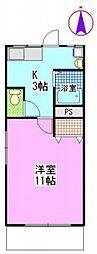 山陽コーポ 1Kの間取図画像