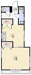 M'Sビル 1DKの間取図画像