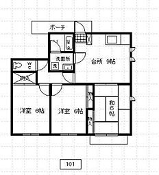 メゾンサンシャインB 3LDKの間取図画像