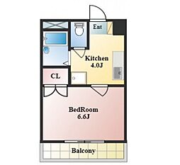 ポテト国富 1Kの間取図画像