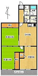 サンハイム厚生町 3DKの間取図画像
