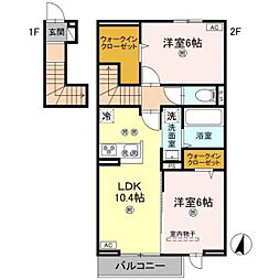 フォーゲルセレーノ A棟 2LDKの間取図画像