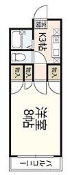 エスポアール北長瀬 1Kの間取図画像
