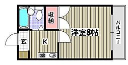 さかいコーポ 1Kの間取図画像