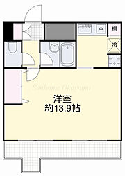 マローン京町 1Kの間取図画像