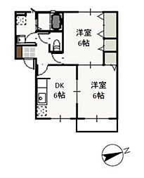 ベルエポックS 2DKの間取図画像