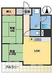 サンポウ旭川マンション 1LDKの間取図画像