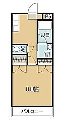 メゾンヤマサキ 1Kの間取図画像
