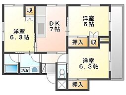 ルネ・津島 3DKの間取図画像