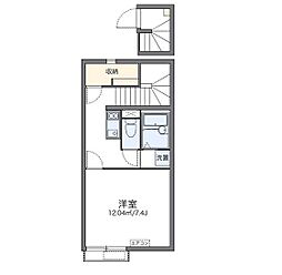 レオネクストアビテ高柳 1Kの間取図画像