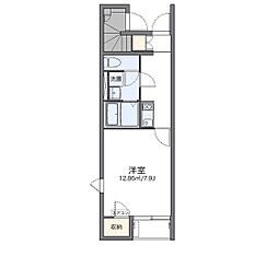 レオネクスト雄町 1Kの間取図画像