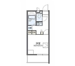 レオパレスエレガンスK 1Kの間取図画像