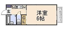 メゾン・みの 1Kの間取図画像