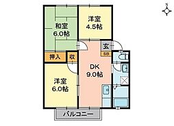 コーポアド 3DKの間取図画像