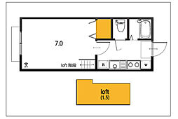 ポルト97 1Kの間取図画像