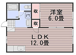 山陽コーポ 1LDKの間取図画像