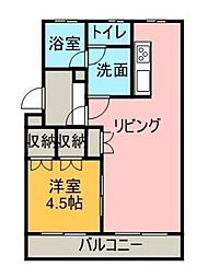 メゾン二子 1LDKの間取図画像