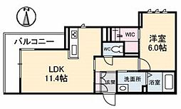 LauleaShiraishi 1LDKの間取図画像