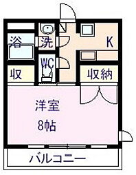 アメニティー伊島 1Kの間取図画像