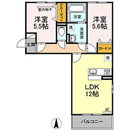 アスターエイト 2LDKの間取図画像