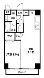 ピュアコート医大南 1LDKの間取図画像