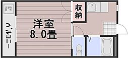 コープ・エスポワール2 1Kの間取図画像