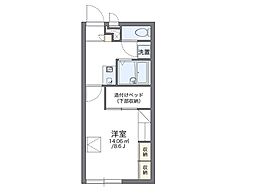 レオパレスシュウ2 1Kの間取図画像