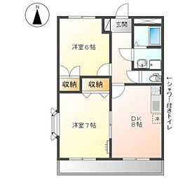 サンコート土田 2DKの間取図画像